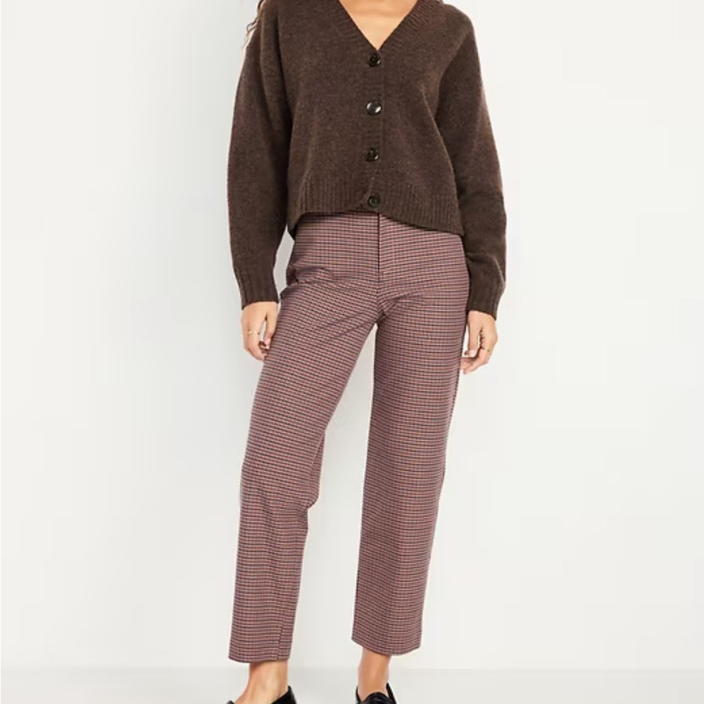 Old Navy Pixie High Waisted straight Checkered Pants